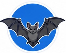 Bat in flight near a home at dusk